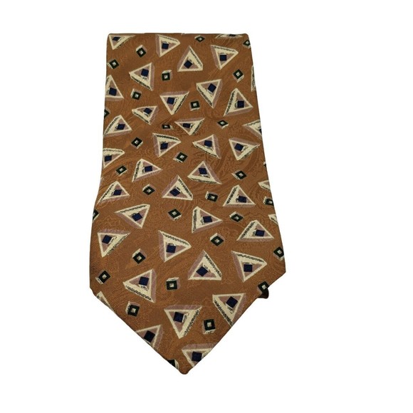 Boulder Trading Group Men’s Neck Tie 100% Silk Abstract Geometric Multicolor - Picture 1 of 5